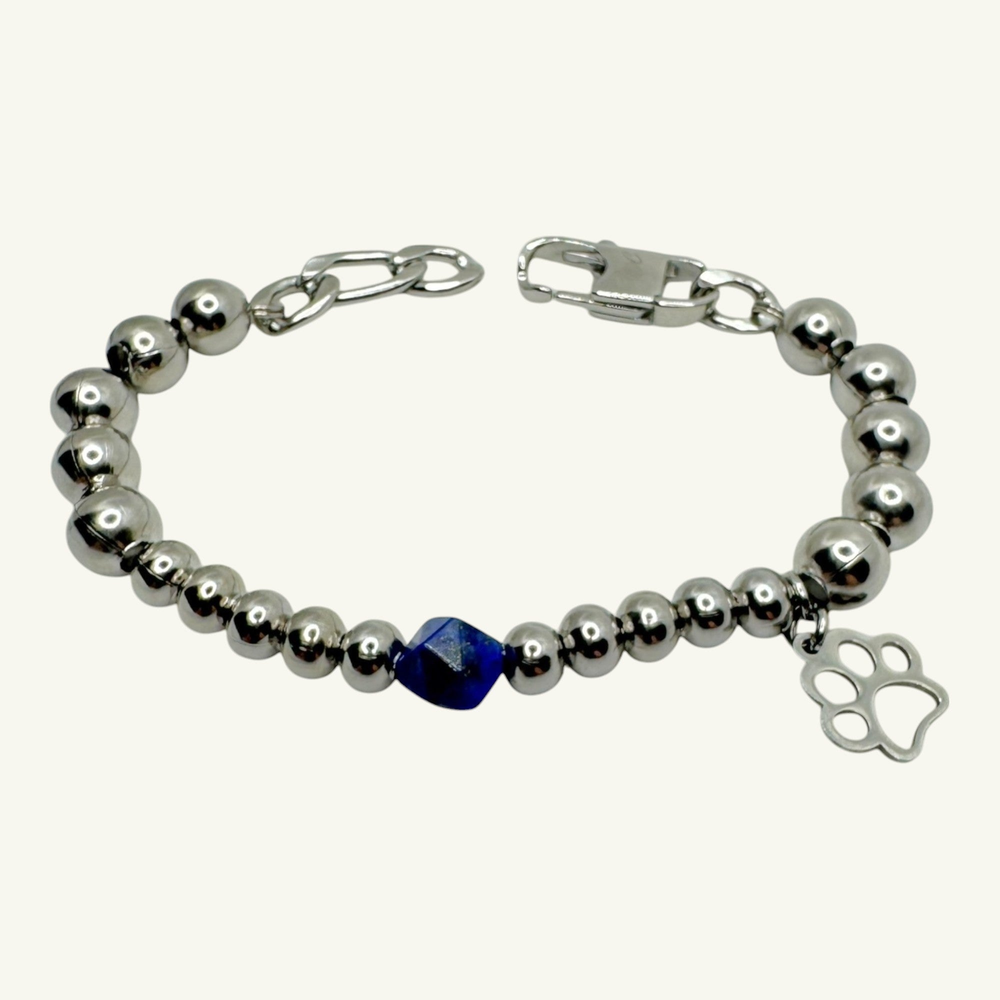 Bracciale sfera lapis con charm zampa Sharifa Crystals
